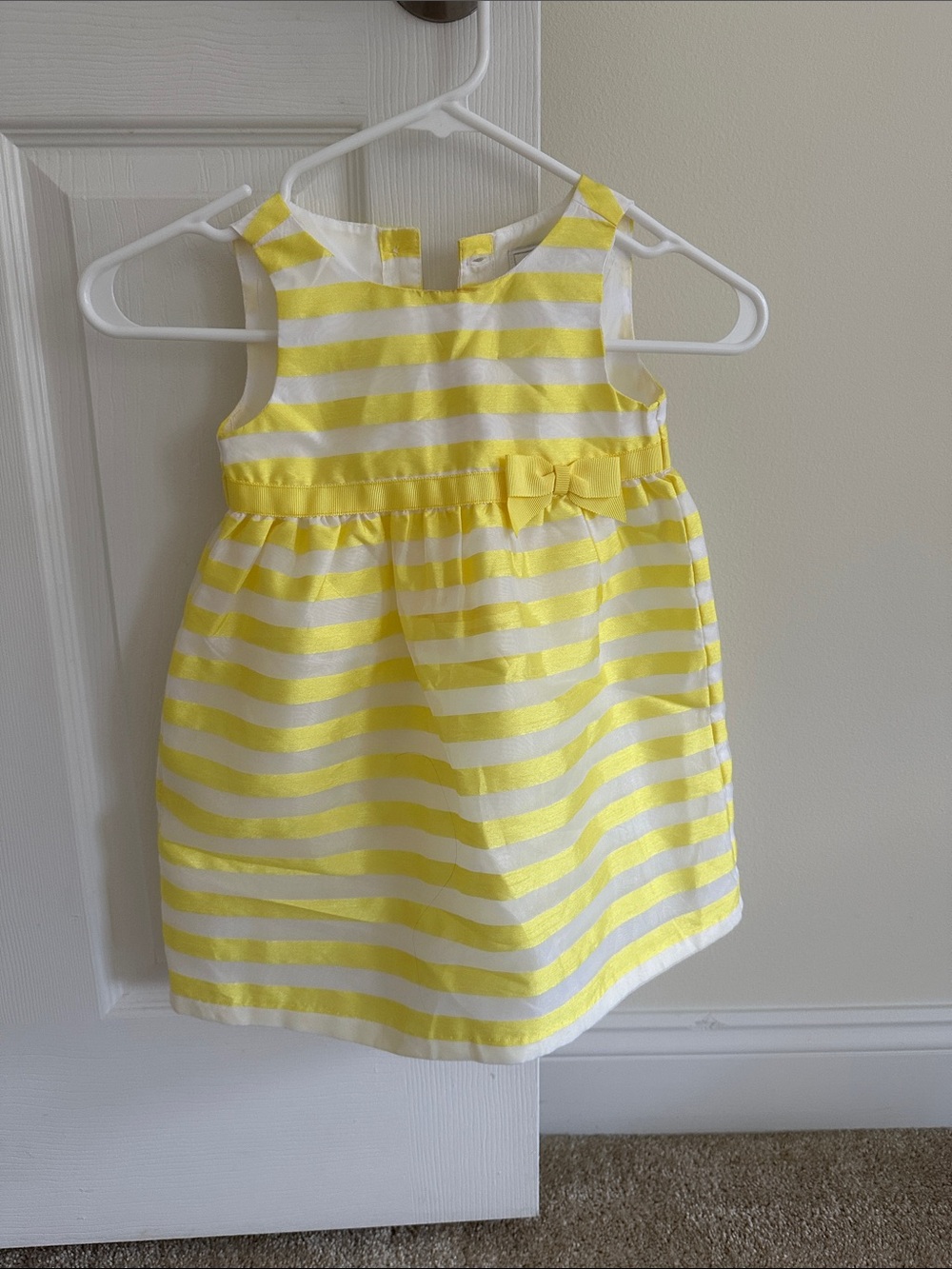 Gymboree Yellow and White Striped Bow Dress